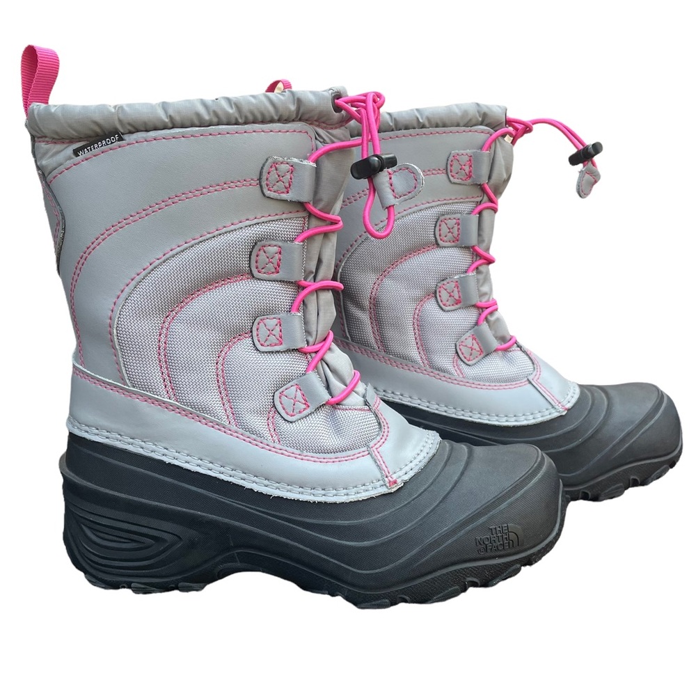 Girls The North Face Youth Alpenglow IV Pink Frost Grey Boot TNF0563 Sz 4